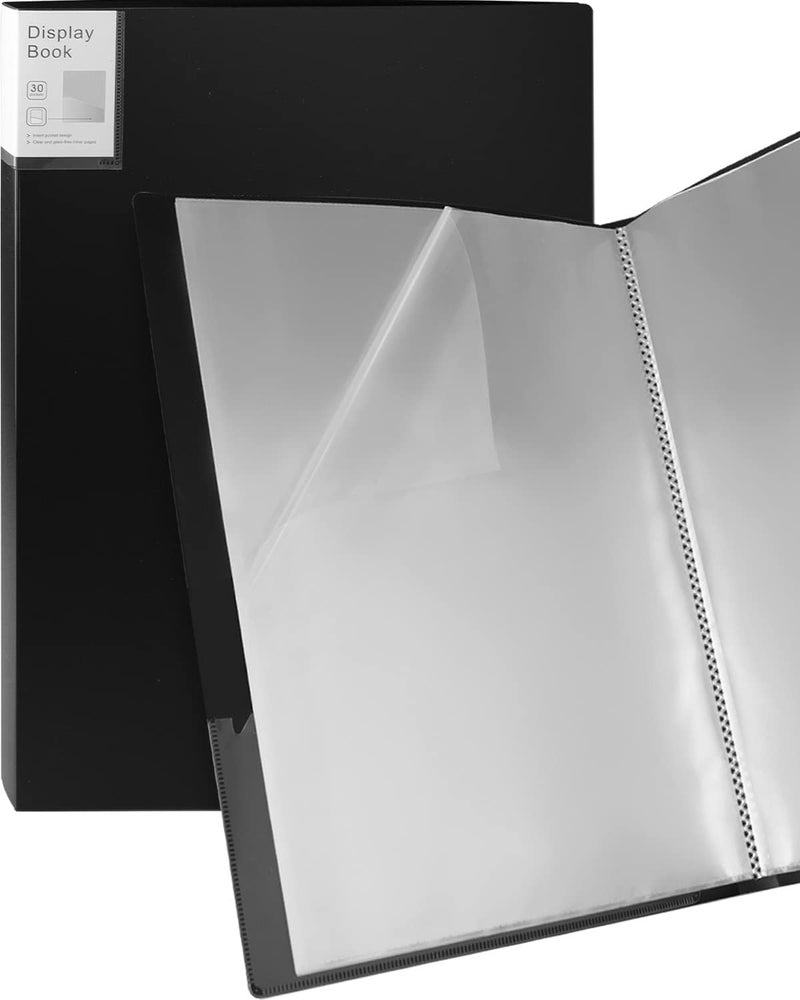 Dynta Portfolio Folder for Artwork Art Portfolio Binder 2 Packs 11"x17" Demo Book Black Portfolio Folder with Protective Film Binder with Plastic Sleeve 30 Pockets 60 Page Capacity - Image 1
